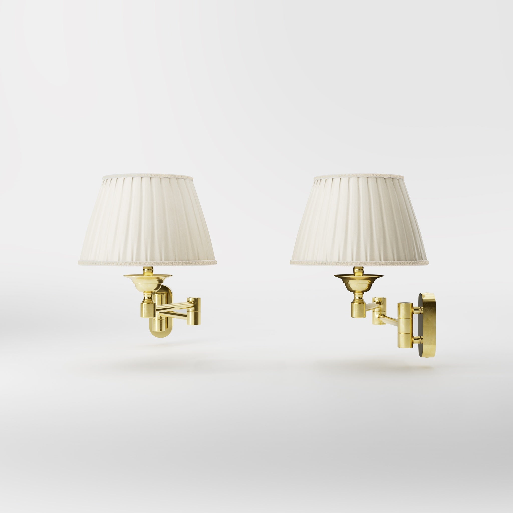 Bedside Swing Arm Wall Lights Gloss Brass Elegant by Ghidini 1849