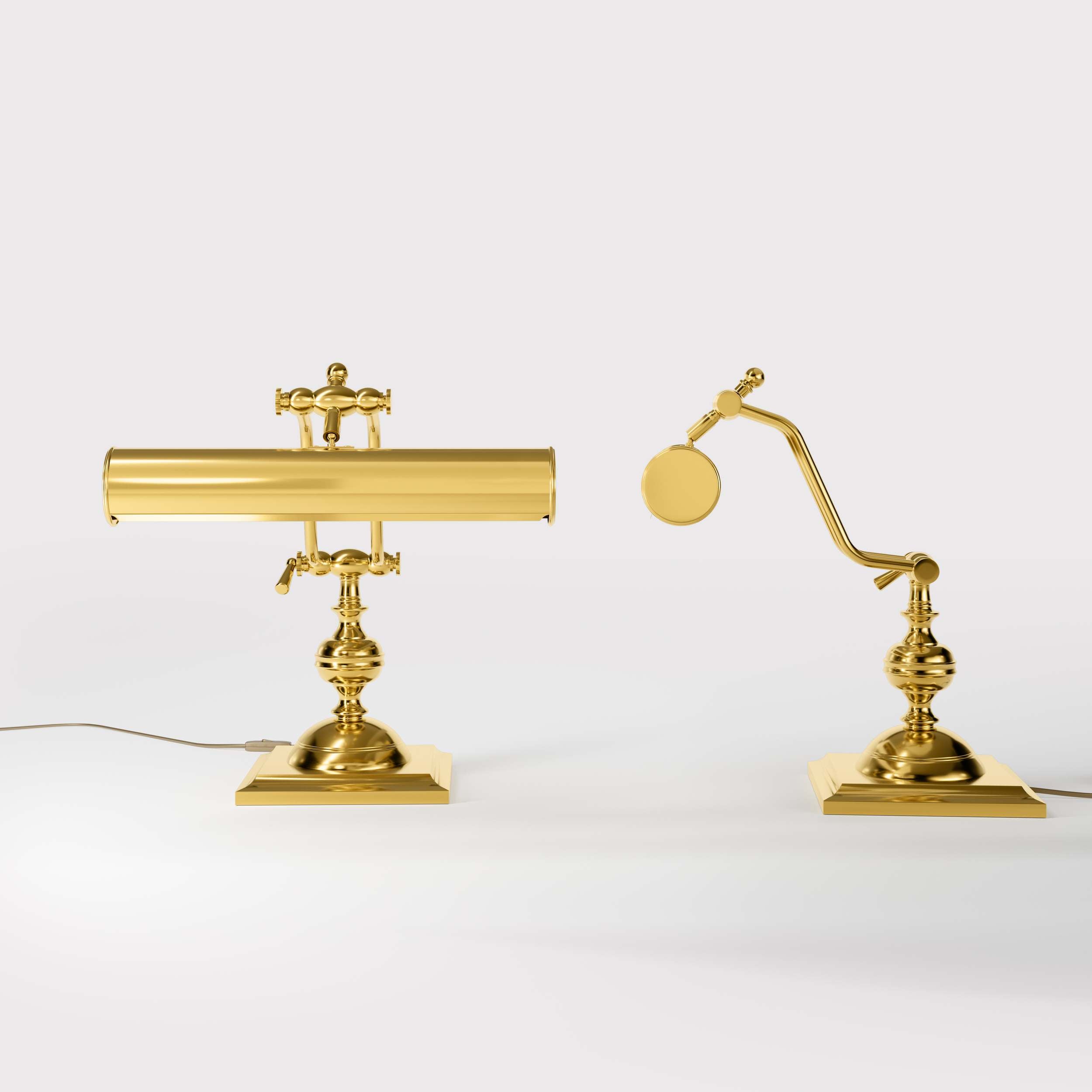 Vintage Brass Table Lamp With Articulated Arm | Ghidini 1849