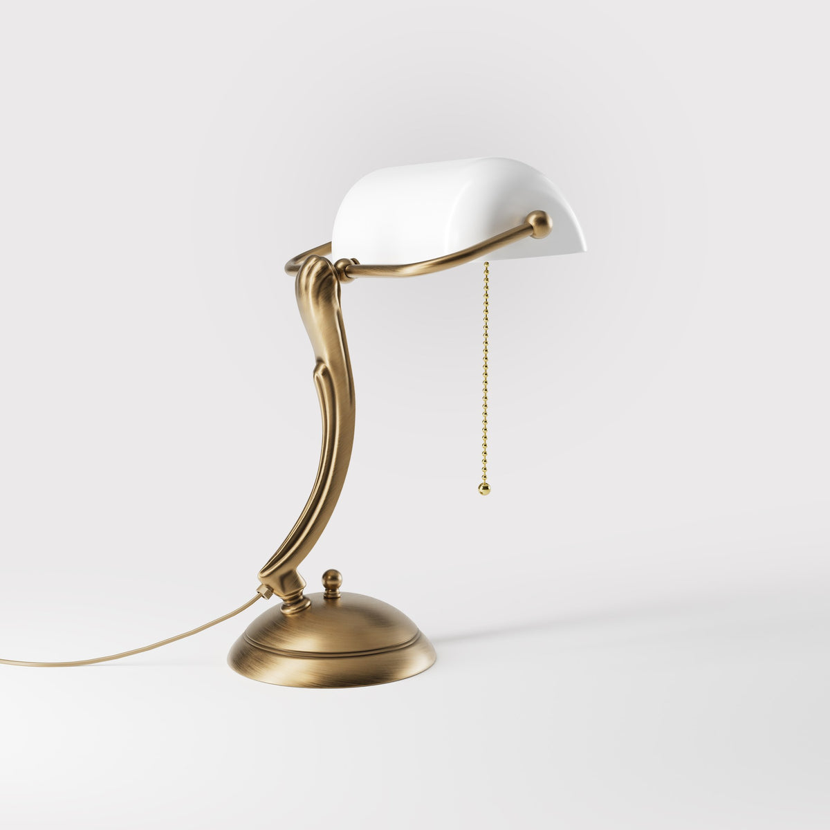 Lampe de Table Classique à Tige Décorée - OBS Bronze Laiton Satiné