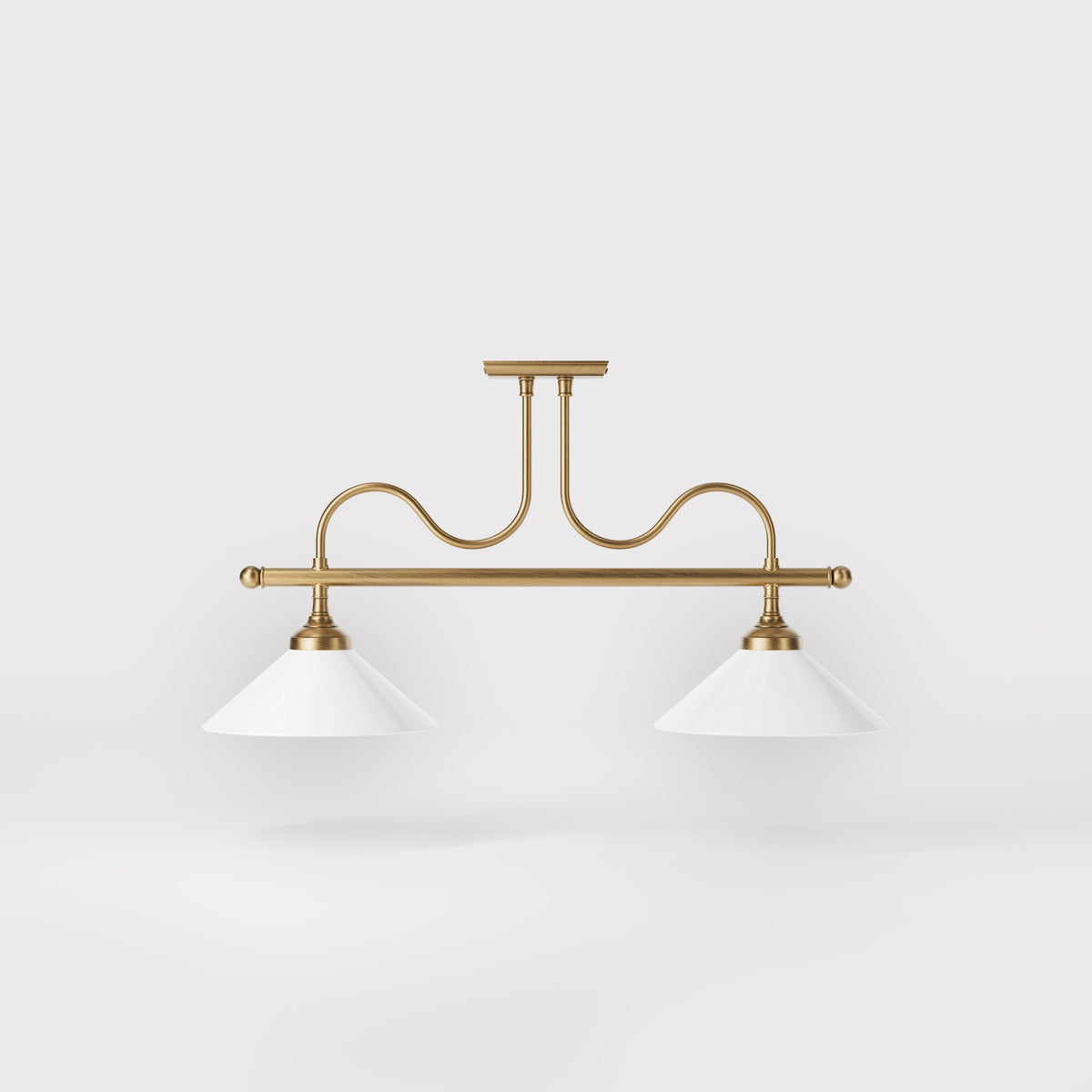Brass Ceiling Lamp with Conical Glass Shades - OBS Bronze Satin Brass