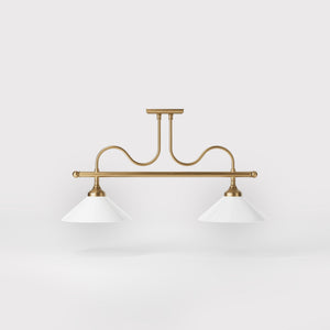 Brass ceiling lamp with conical white glass shades by Ghidini 1849 - Finish: OBS Bronze Satin Brass