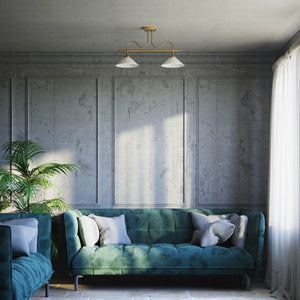 Brass ceiling lamp with conical white glass shades by Ghidini 1849 - Finish: OBS Bronze Satin Brass