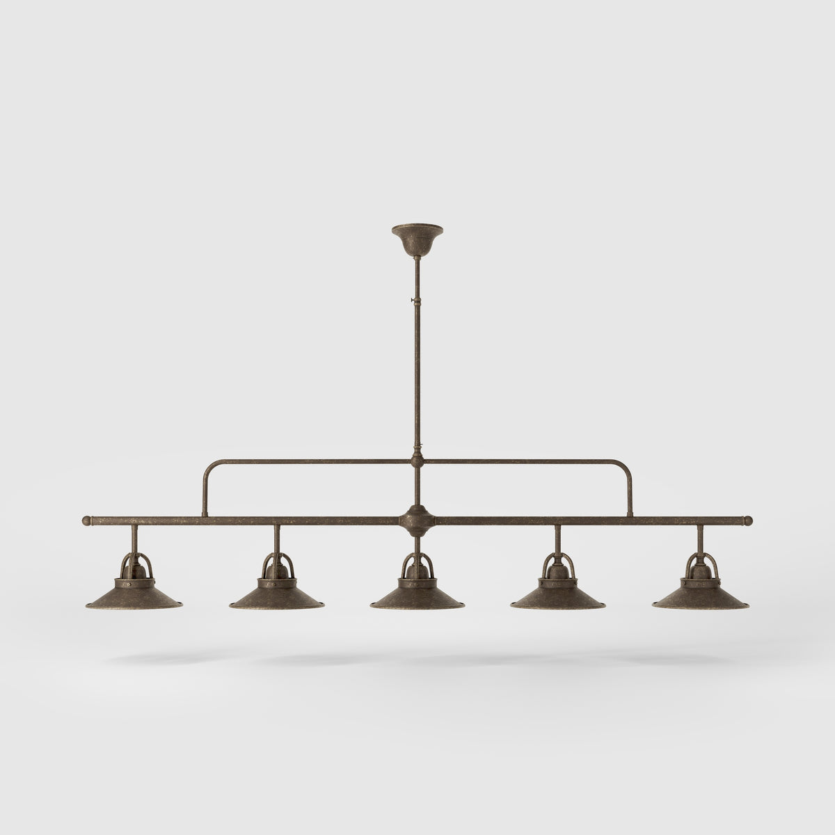 Brass Pendant Light Industrial 5 Shades Alice - OAS Antique Brass