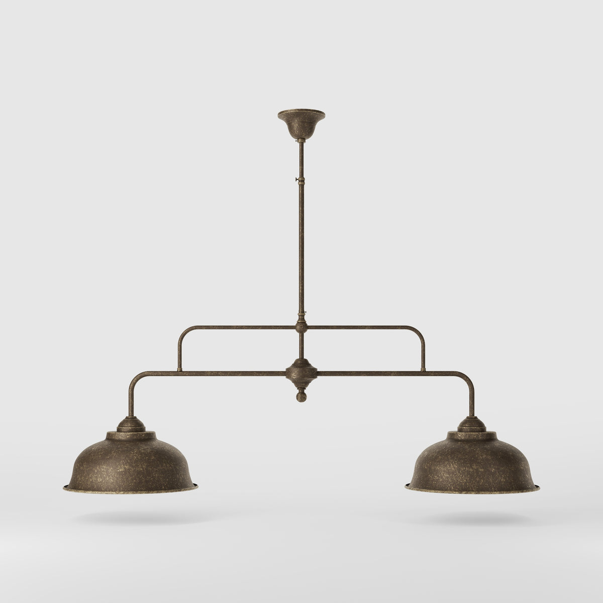 Lampada a Sospensione Industrial Due Luci Oslo - OAS Ottone Anticato
