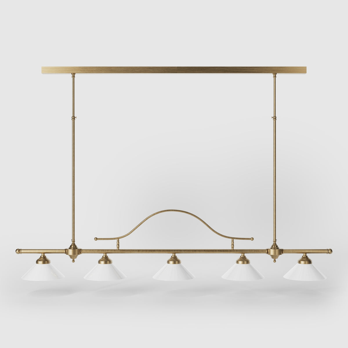 Pendant Light 5 Lights Brass and Glass Sofia - OBS Bronze Satin Brass
