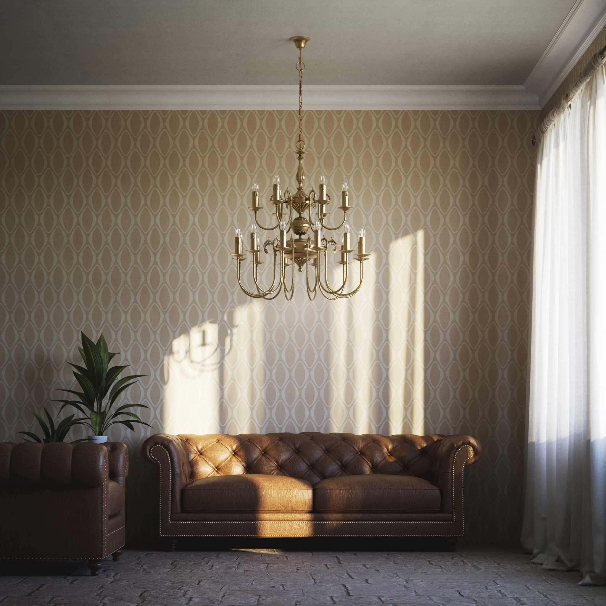 Majestic brass chandelier with two-tier design and 18 lights, elegant details Made in Italy by Ghidini 1849 - Finish: OBS Bronze Satin Brass