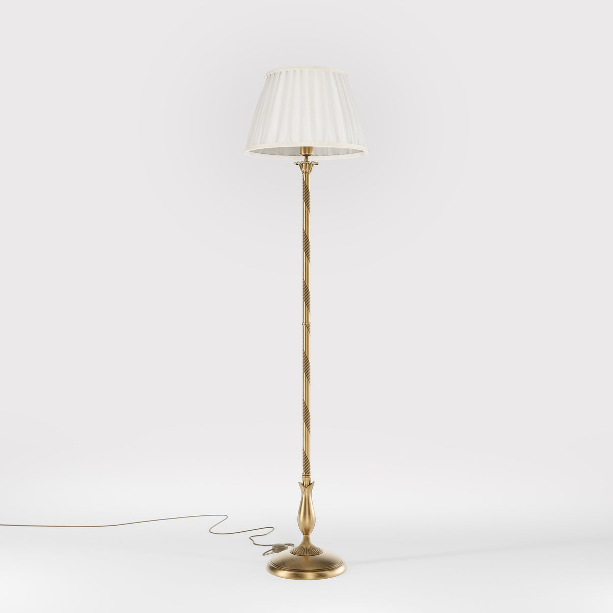 Classic Floor Lamp with Braided Stem Ginevra - OBS Bronze Satin Brass