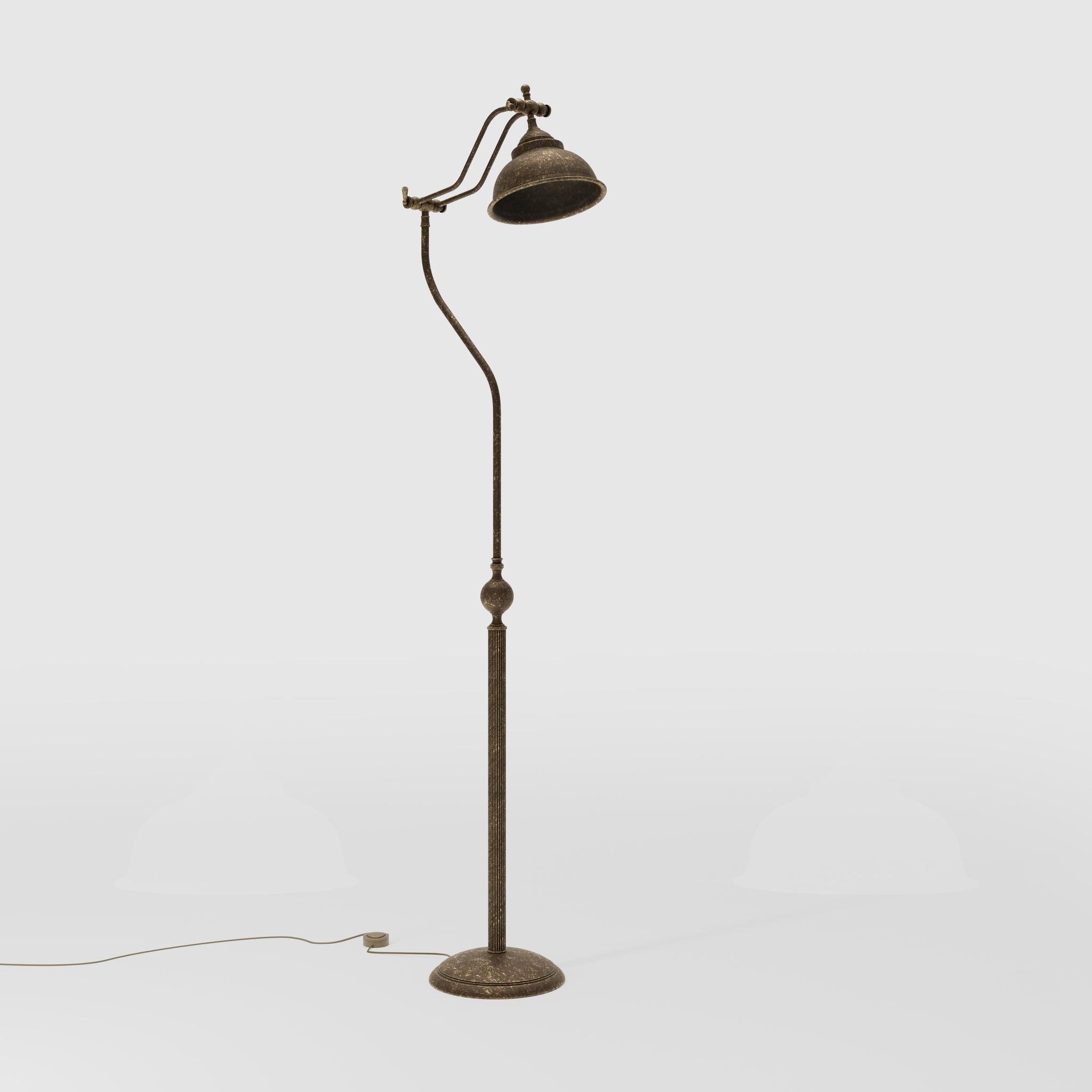 Industrial Floor Lamp with Adjustable Arm Oslo | Ghidini 1849