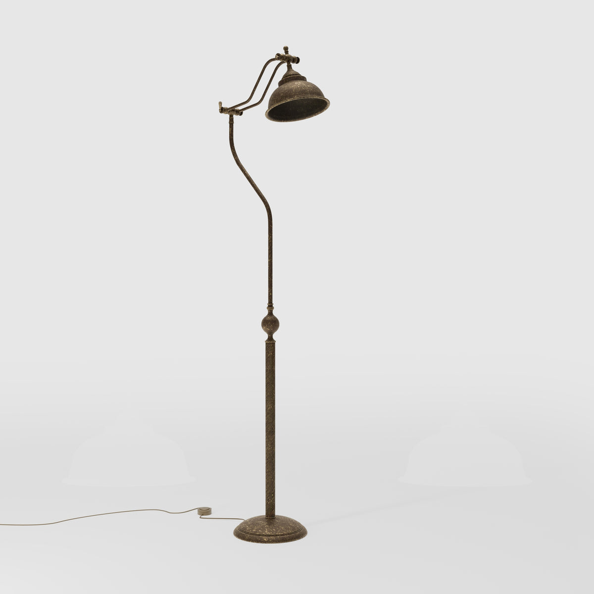Lampadaire Industriel à Bras Articulé Oslo - OAS Laiton Antique