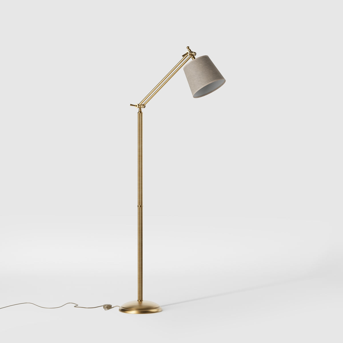 Classic Brass Floor Lamp with Double Joint System - OBS Bronze Satin Brass