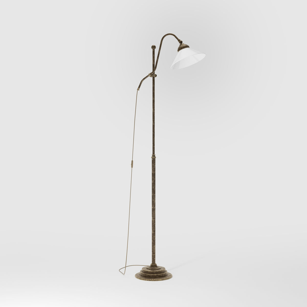 Lampadaire Réglable avec Abat-jour en Verre Sofia - OAS Laiton Antique