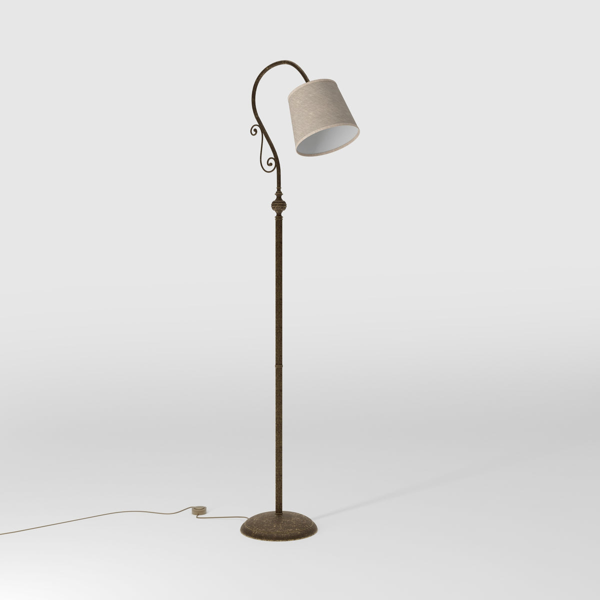Lampadaire Classique avec Bras Courbé en Laiton Bruxelles - OAS Laiton Antique