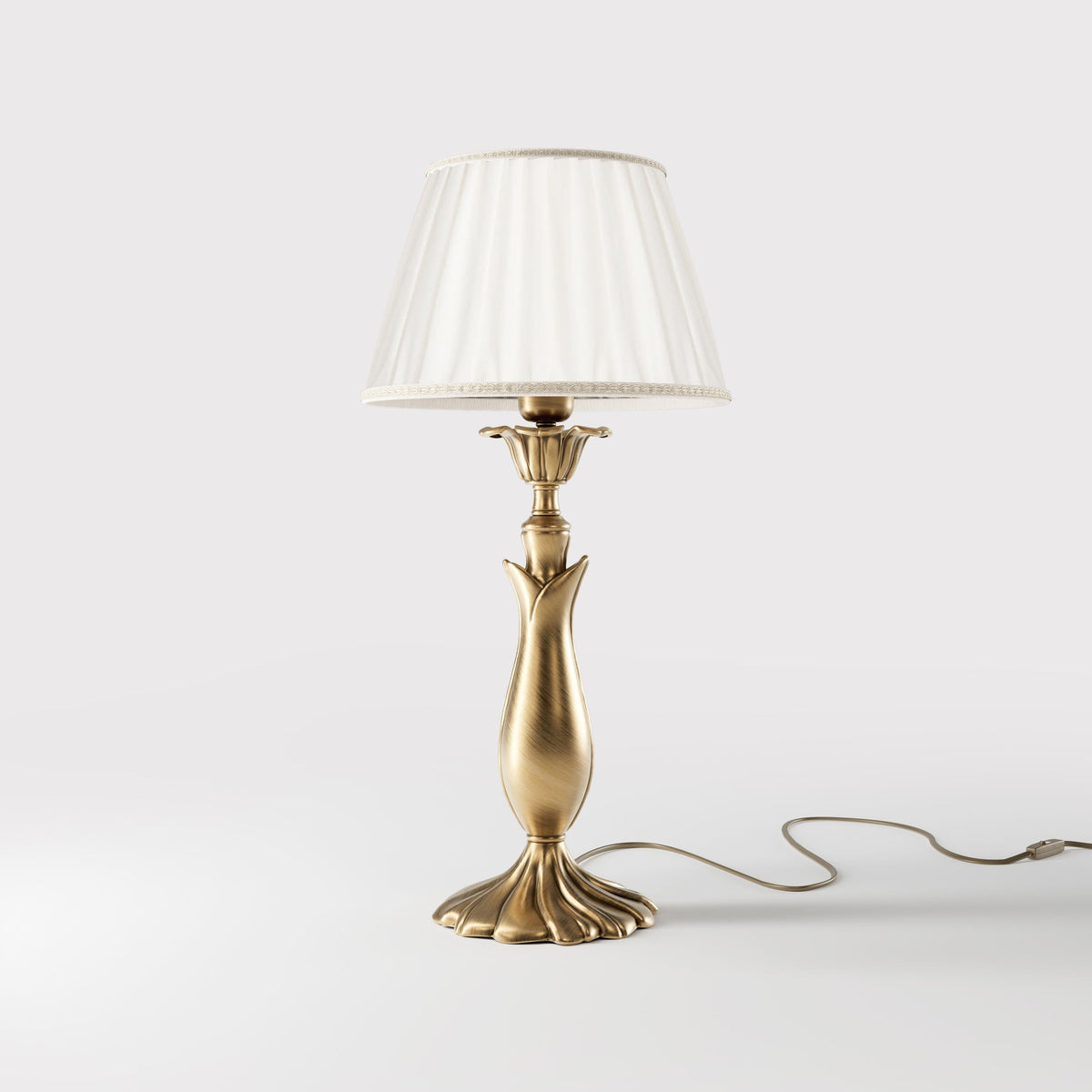 Sculptural Brass Table Lamp with Leaves Ginevra - OBS Bronze Satin Brass