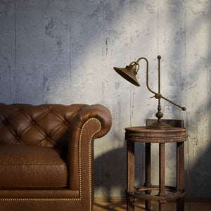 Classic brass table lamp with adjustable swing arm and decorative turned base, directional conical shade by Ghidini 1849 - Finish: OAS Antique Brass