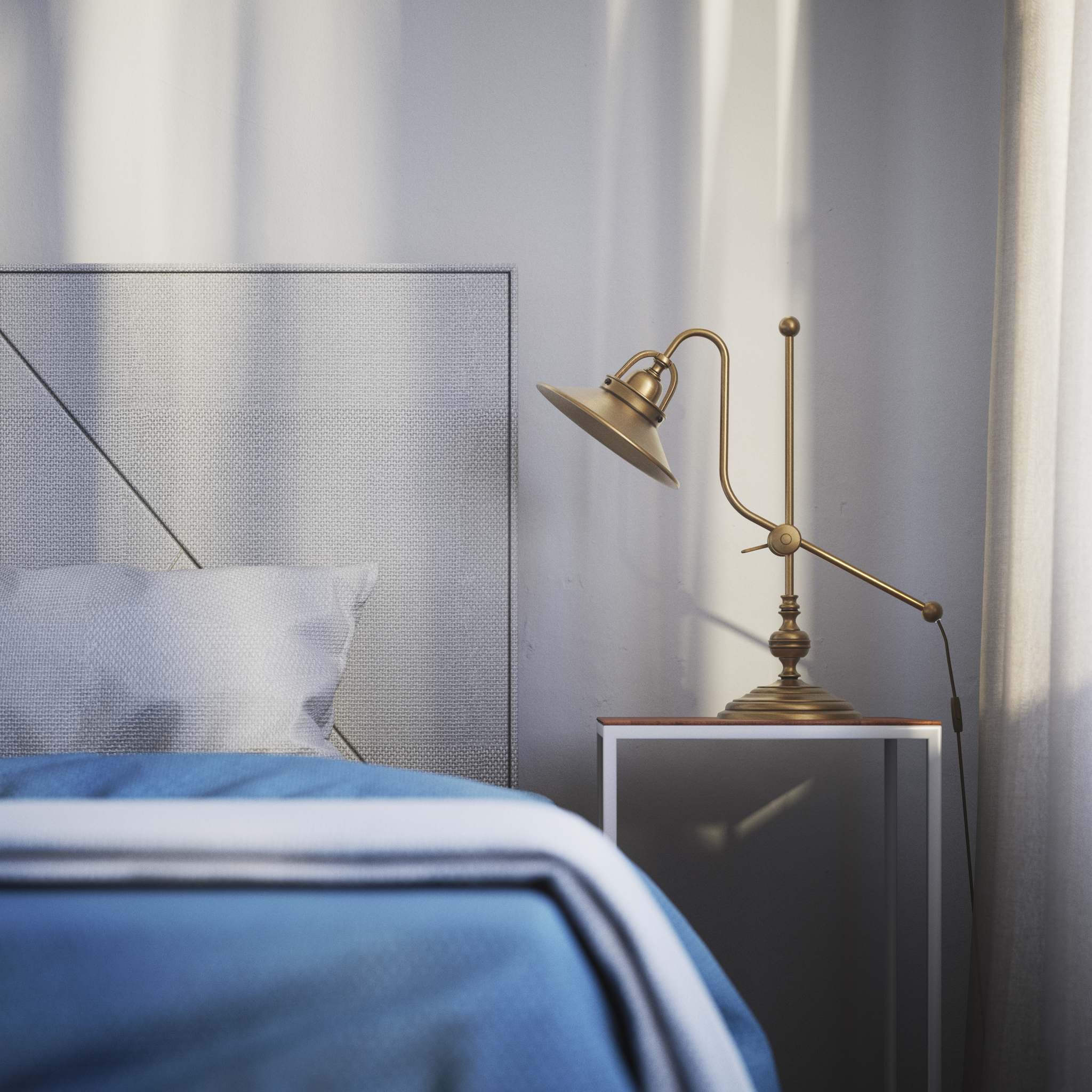 Classic brass table lamp with adjustable swing arm and decorative turned base, directional conical shade by Ghidini 1849 - Finish: OBS Bronze Satin Brass