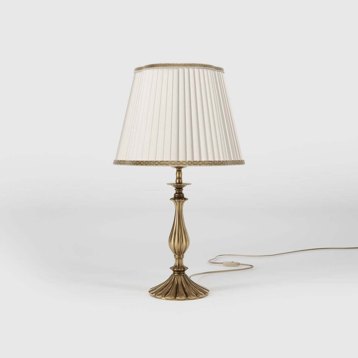 Table Lamp with Pleated Shade from Petalo Line - OBS Bronze Satin Brass