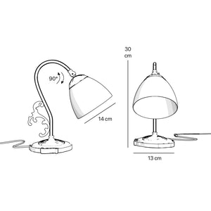 Art Nouveau Desk Lamp Brass White Glass Beatrice by Ghidini 1849