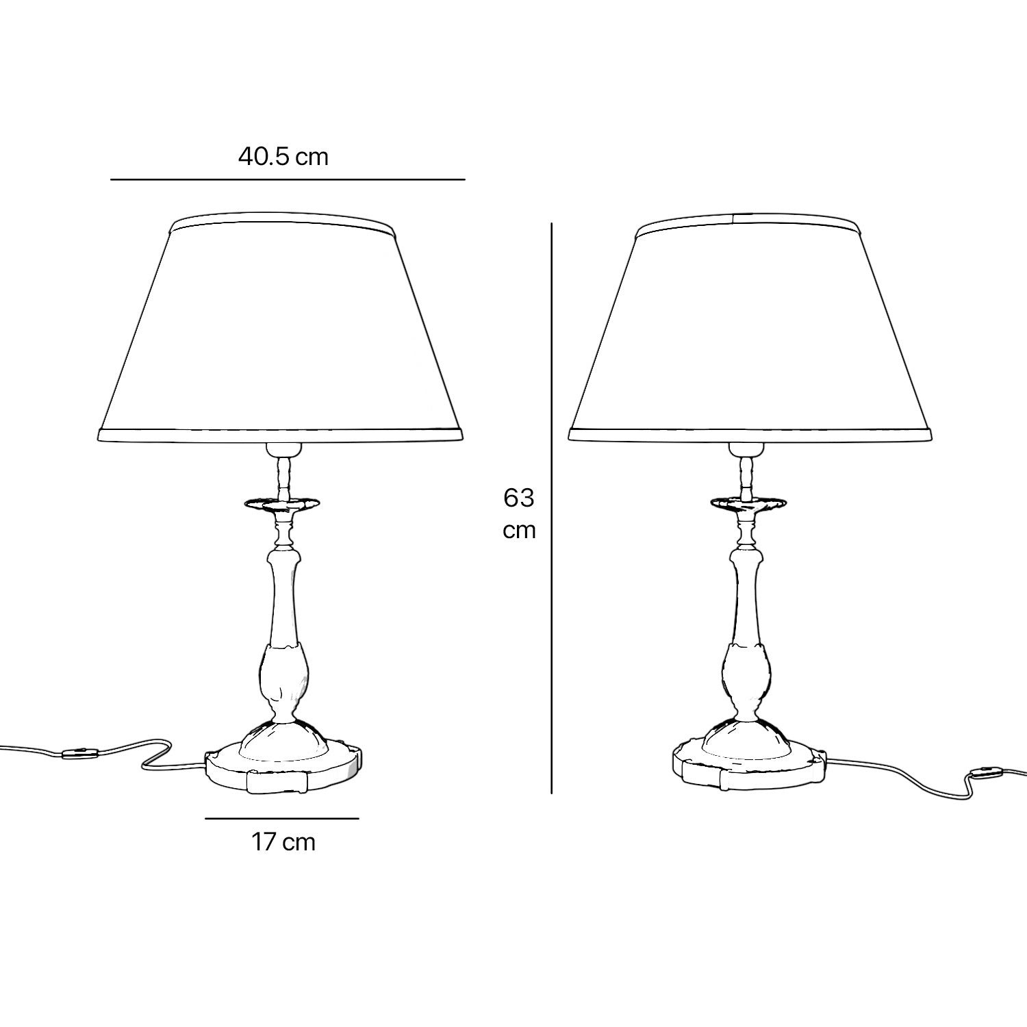 Baroque brass table lamp with decorated white shade ornamental base floral details classic style