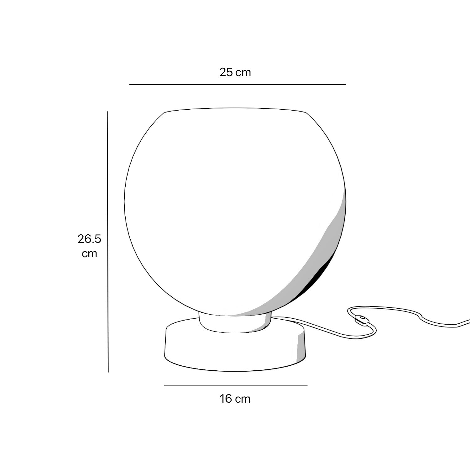 Brass table lamp with frosted glass globe, sophisticated lighting for interiors