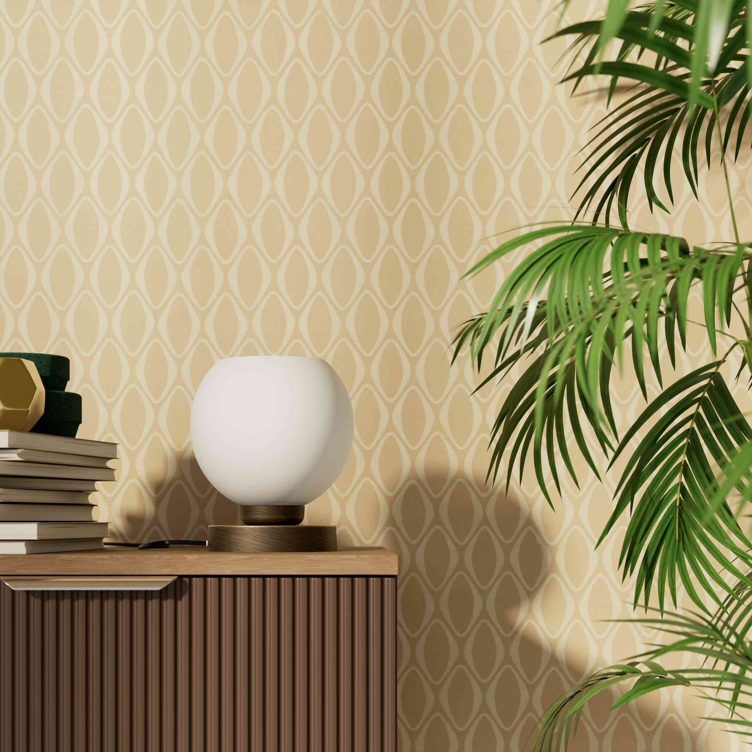 Brass table lamp with frosted glass globe, minimalist and elegant design, ideal for refined interiors - Finish: OBM Bronze Satin Matt Brass