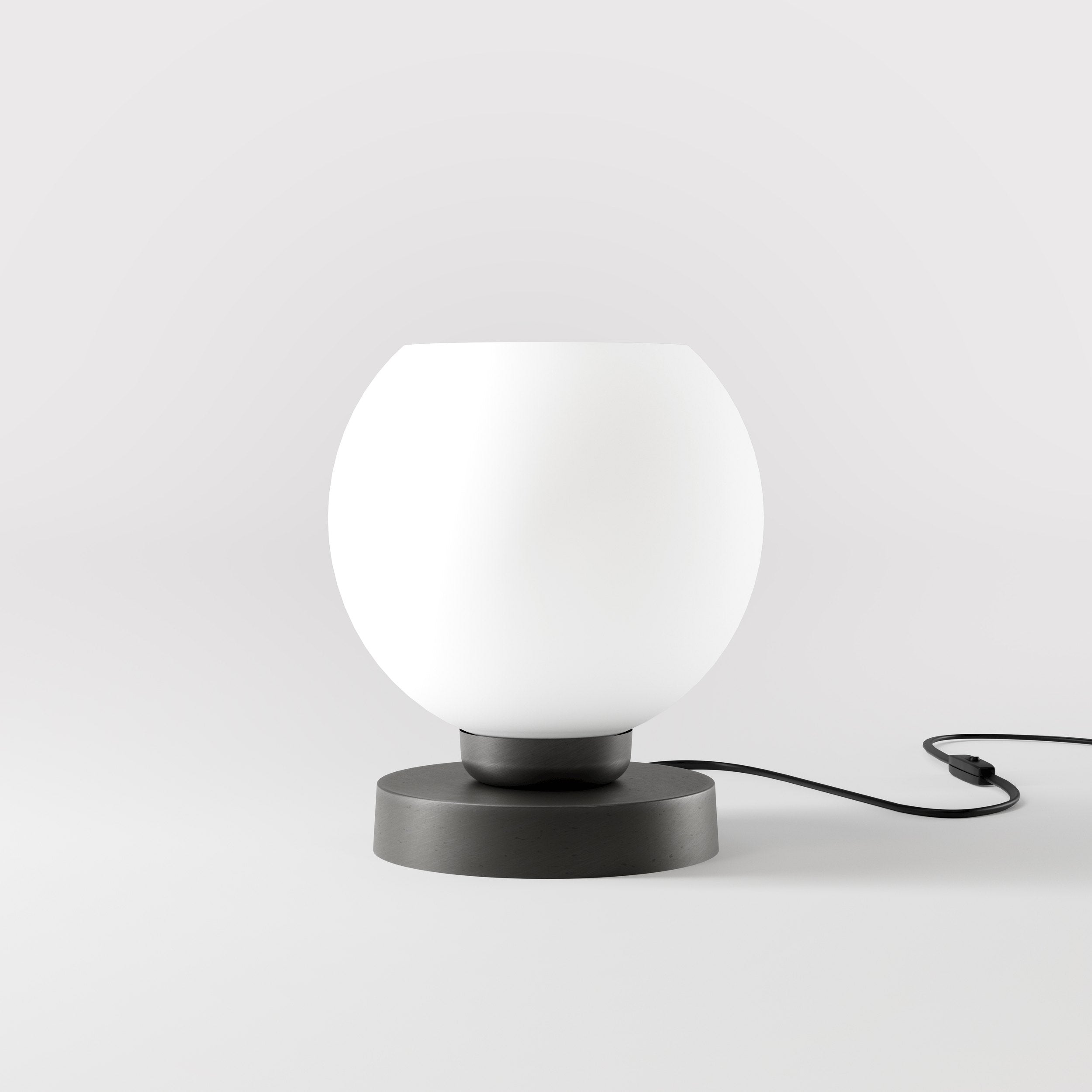 Brass table lamp with frosted glass globe, minimalist and elegant design, ideal for refined interiors - Finish: OBR Dark Bronze