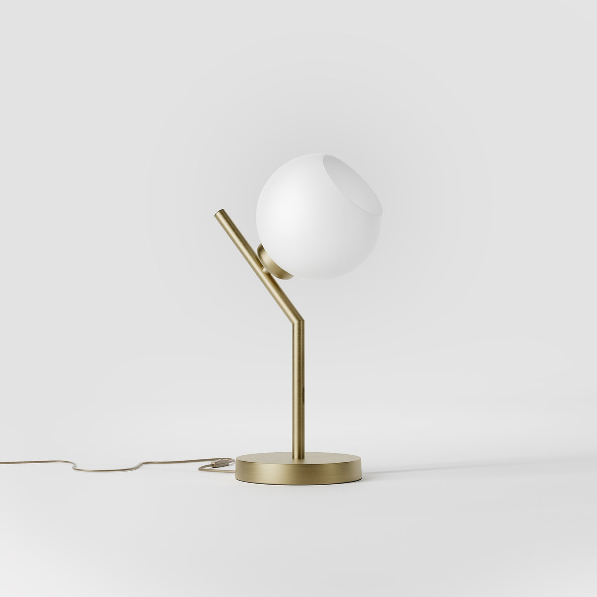 Tischlampe aus Messing mit Kugel aus Opalglas - OBV Satin Bronze Leichte
