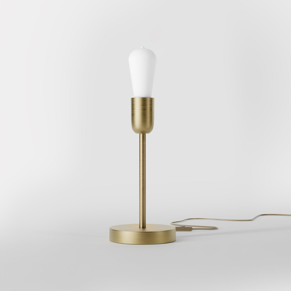 Brass Table Lamp With Stem Modern Design - OBV Bronze Satin Light Brass