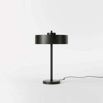 Modern metal table lamp with a matte black shade and golden interior, perfect for stylish interiors by Ghidini 1849 - Finish: ONO Matt Black