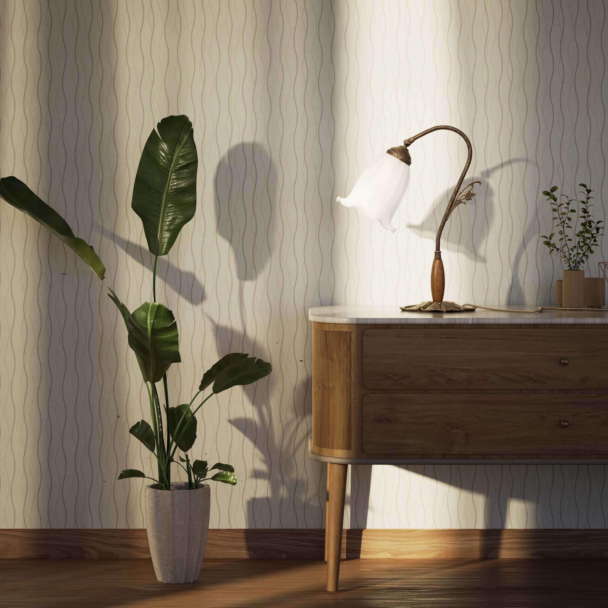 Floral brass table lamp with frosted glass shade and decorative base by Ghidini 1849 - Finish: OAS Antique Brass