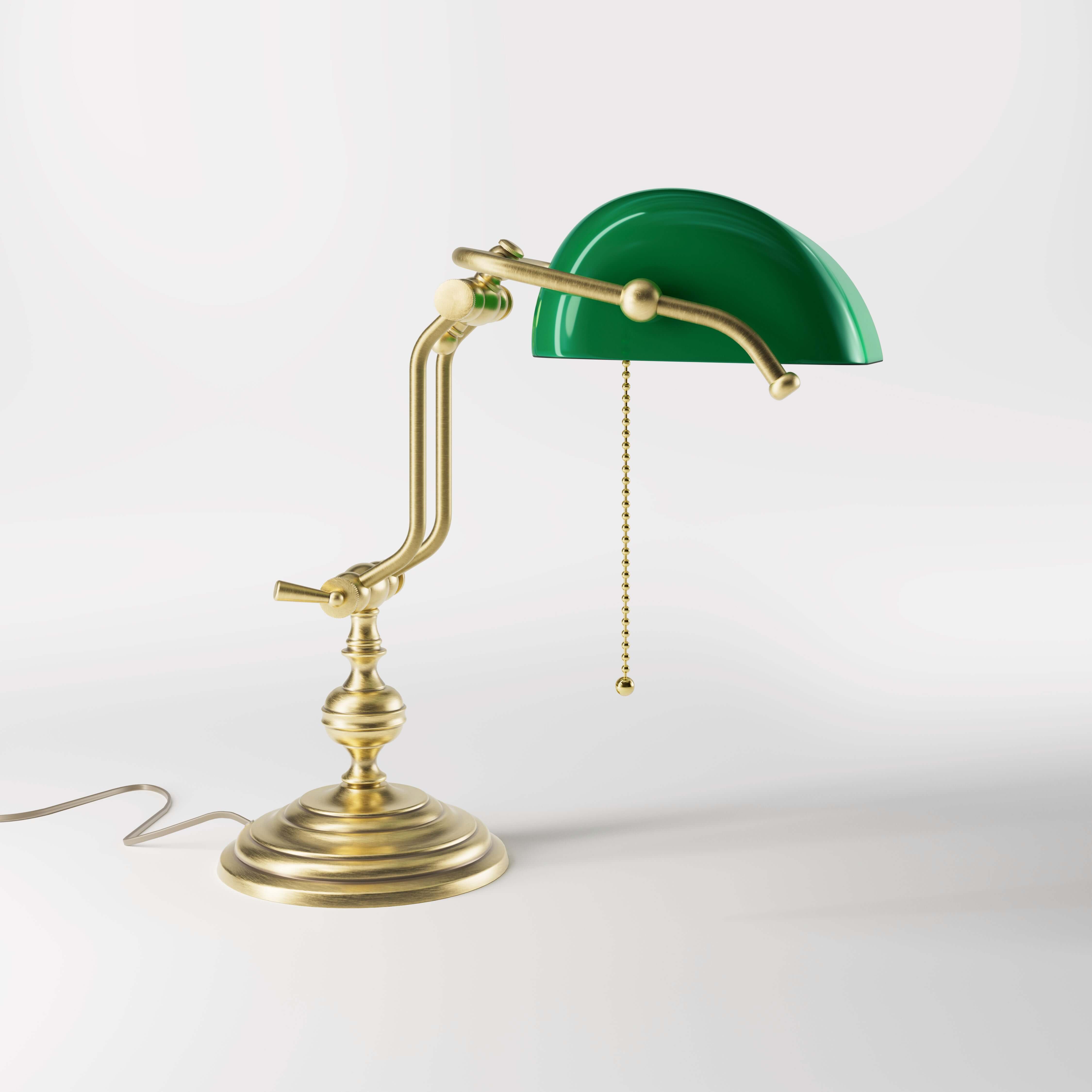 Brass Bankers Desk Lamp Art Deco Made In Italy | Ghidini 1849