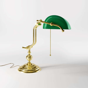 Brass Bankers Desk Lamp Art Deco Made In Italy | Ghidini 1849