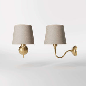 Country Style Wall Light In Antique Brass And Linen | Ghidini 1849