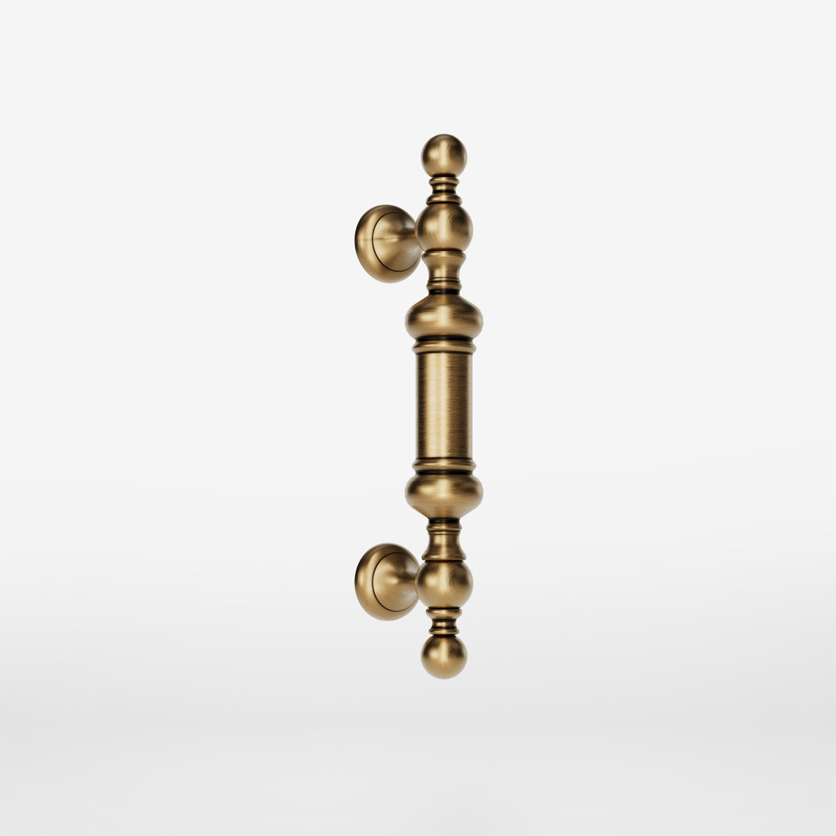 Poignée de Porte en Laiton avec Détails Tournés Design Classique - OBS Bronze Laiton Satiné