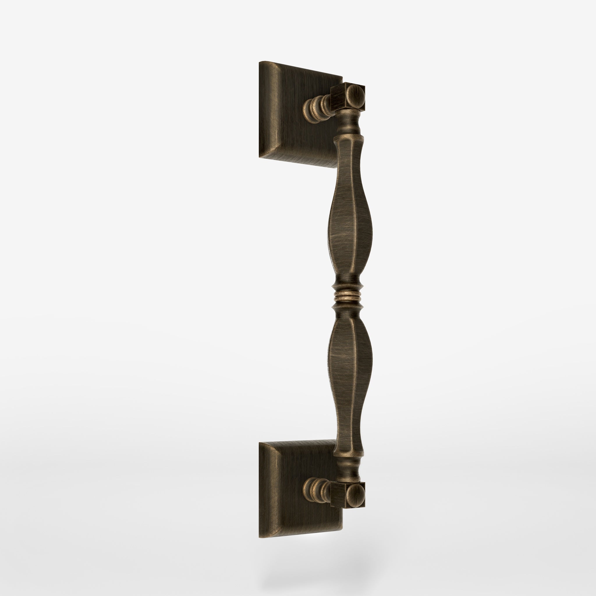 Classic brass pull handle with turned design, single-side installation, suitable for interior and exterior doors by Ghidini 1849 - Finish: OBM Bronze Satin Matt Brass