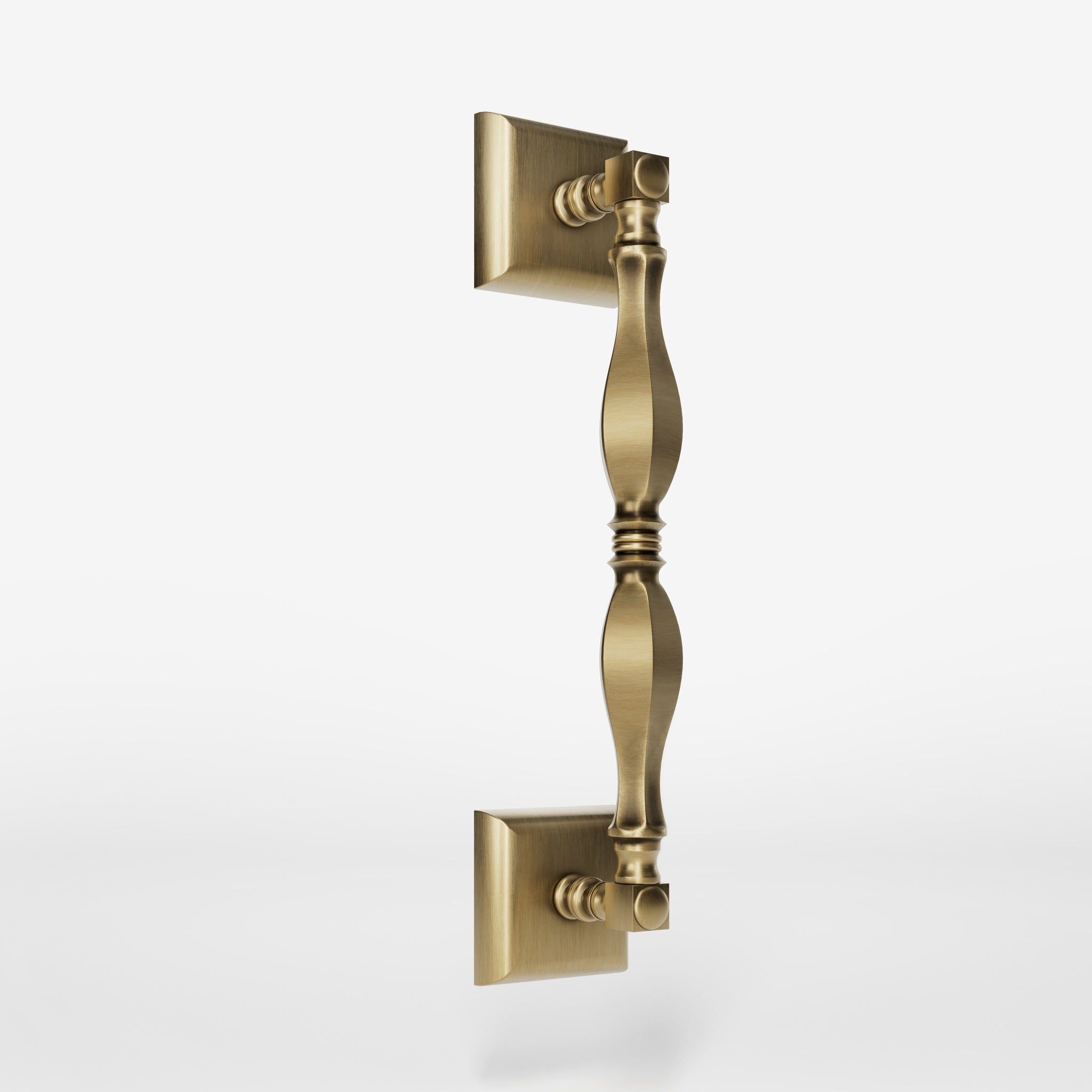 Classic brass pull handle with turned design, single-side installation, suitable for interior and exterior doors by Ghidini 1849 - Finish: OBS Bronze Satin Brass