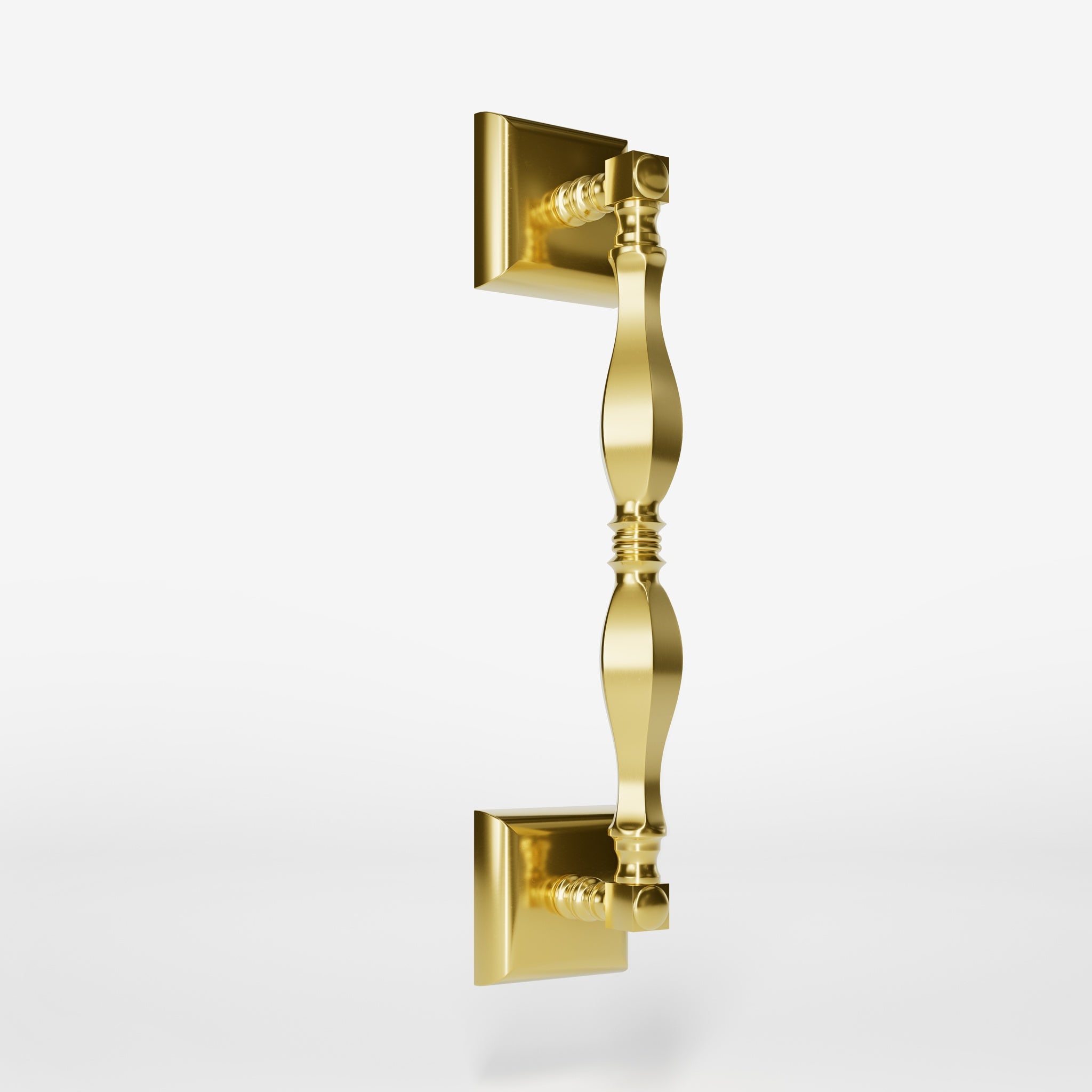 Classic brass pull handle with turned design, single-side installation, suitable for interior and exterior doors by Ghidini 1849 - Finish: OLV Polished Brass