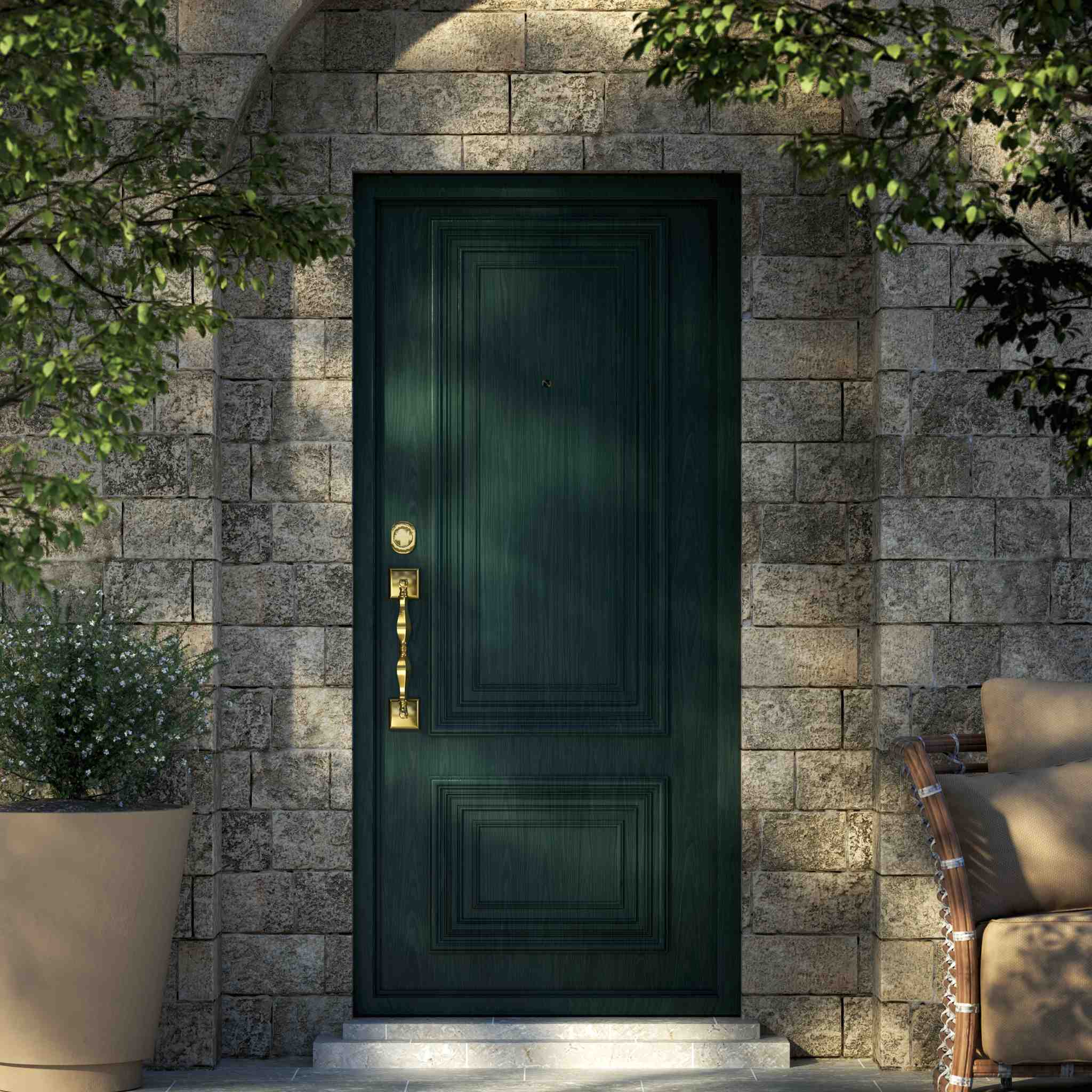 Classic brass pull handle with turned design, single-side installation, suitable for interior and exterior doors by Ghidini 1849 - Finish: OLV Polished Brass