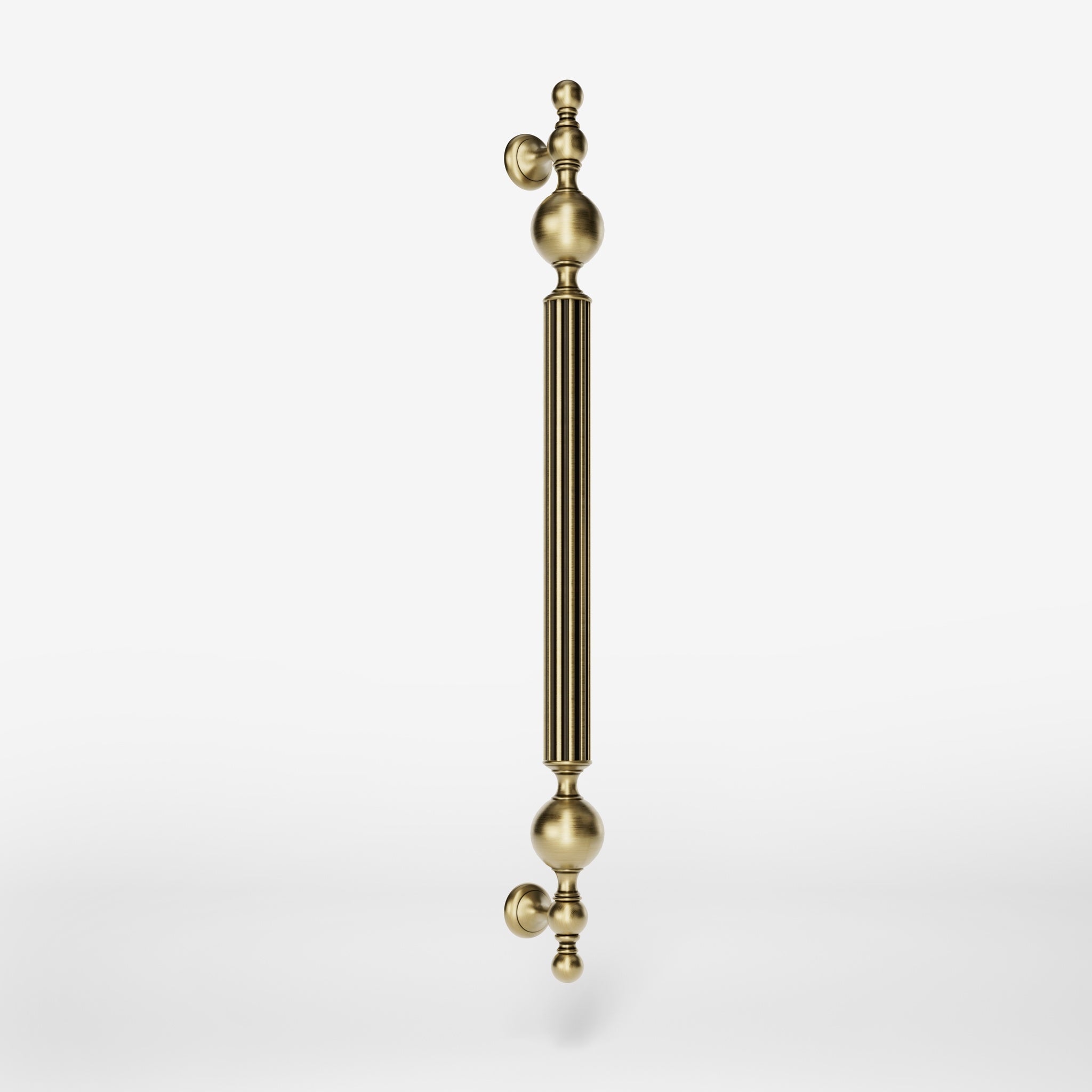 Neoclassical Brass Door Handle with Fluted Column | Ghidini 1849