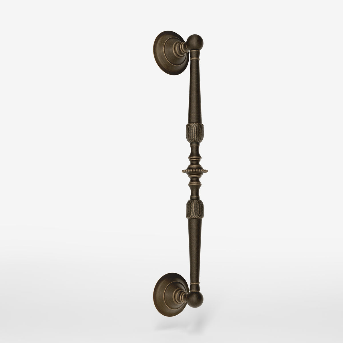 Poignée de Porte en Laiton Classique avec Détails Gravés - OBM Bronze Satin Mat Laiton