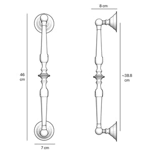 Brass pull handle with engraved details and classic design, ideal for interior and exterior doors by Ghidini 1849