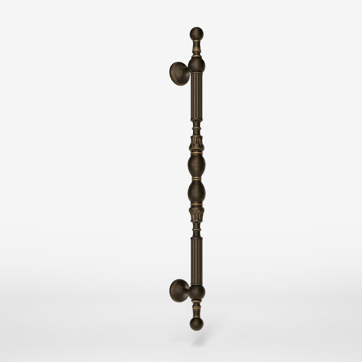 Poignée de Porte en Laiton Style Néoclassique avec Détails Sculptés - OBM Bronze Satin Mat Laiton