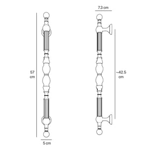 Brass pull handle with sculpted details and neoclassical design, ideal for prestigious doors by Ghidini 1849