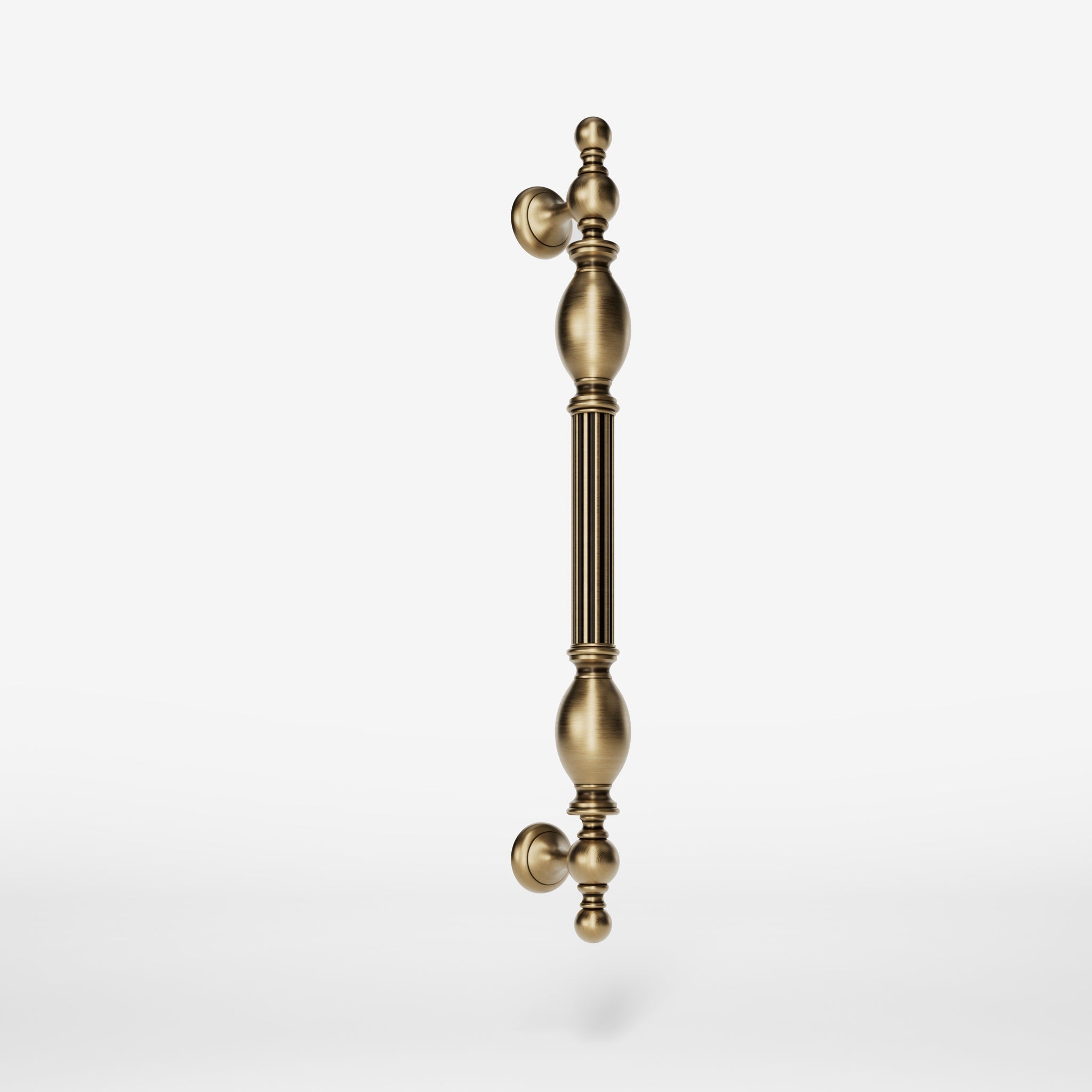 Brass pull handle with sculpted Renaissance details, ideal for historic doors and elegant interiors by Ghidini 1849 - Finish: OBS Bronze Satin Brass