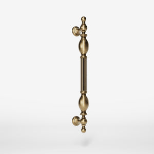 Brass pull handle with sculpted Renaissance details, ideal for historic doors and elegant interiors by Ghidini 1849 - Finish: OBS Bronze Satin Brass