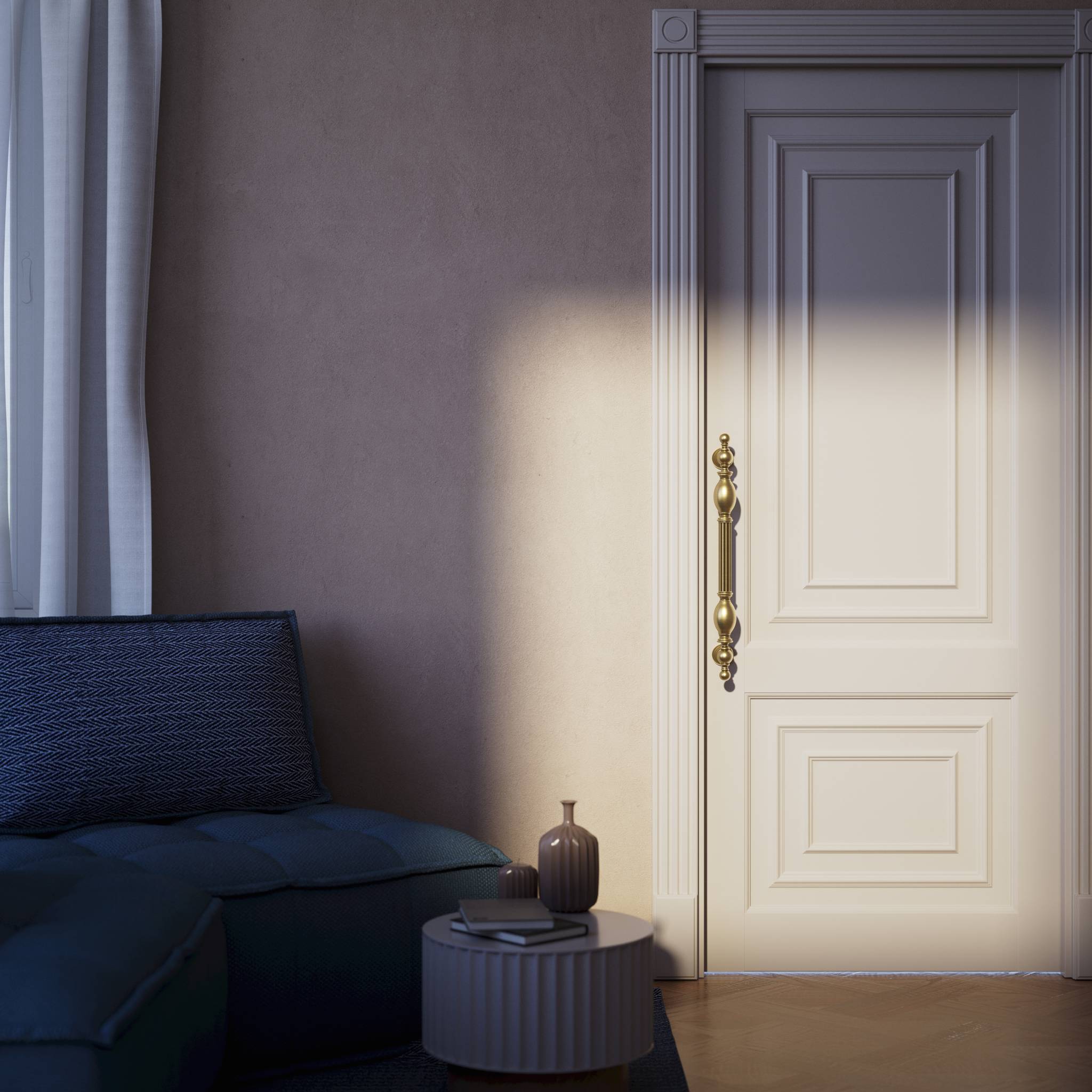 Brass pull handle with sculpted Renaissance details, ideal for historic doors and elegant interiors by Ghidini 1849 - Finish: OBV Bronze Satin Light Brass