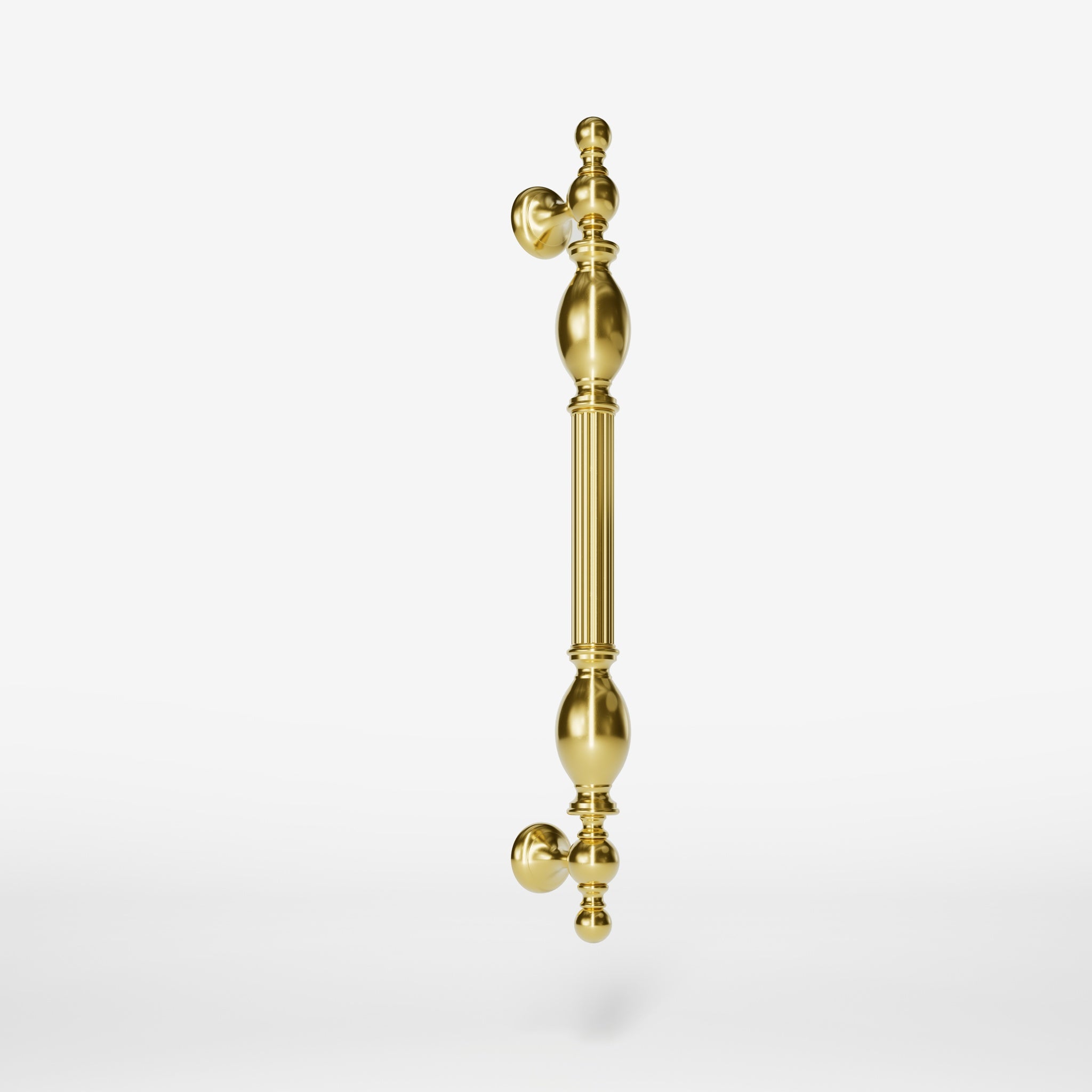 Brass pull handle with sculpted Renaissance details, ideal for historic doors and elegant interiors by Ghidini 1849 - Finish: OLV Polished Brass