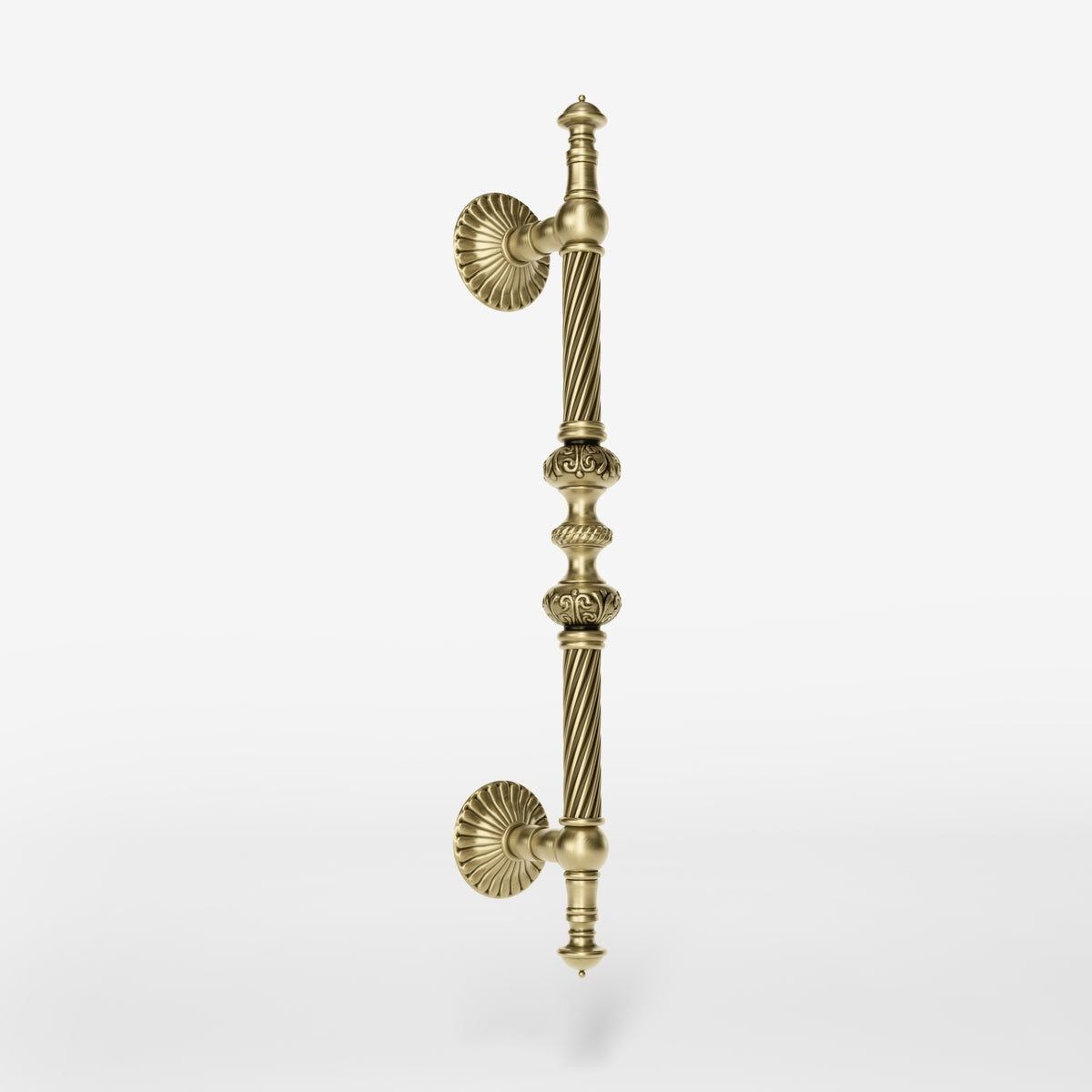 Ziehgriff aus Messing mit Barocken Gravuren - OBV Satin Bronze Leichte