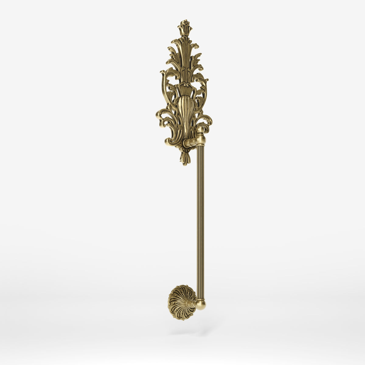 Ziehgriff aus Messing mit Graviertem Blumenmotiv - OBV Satin Bronze Leichte