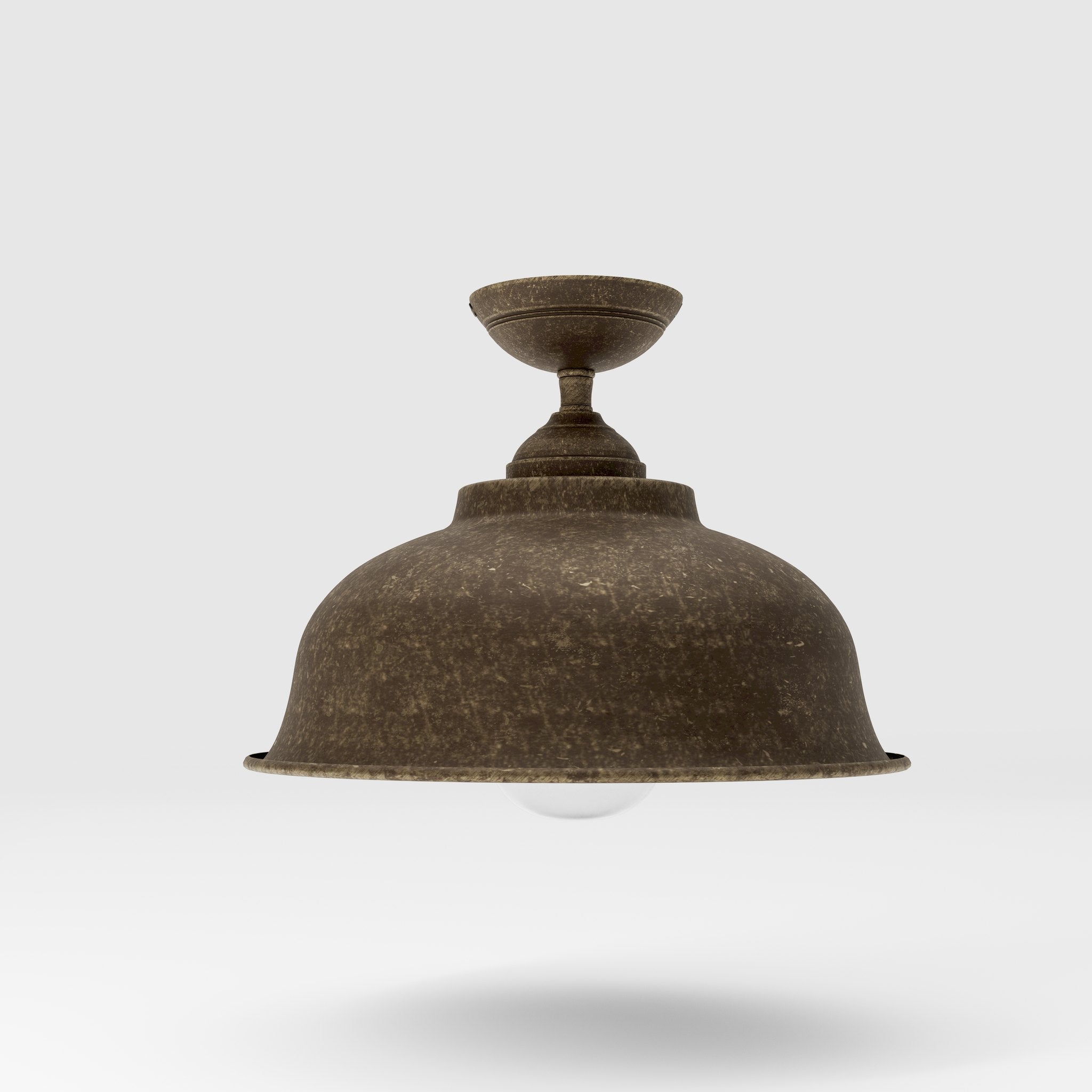 Vintage brass and glass ceiling light with curved shade, outdoor lighting by Ghidini 1849 - Finish: OAS Antique Brass