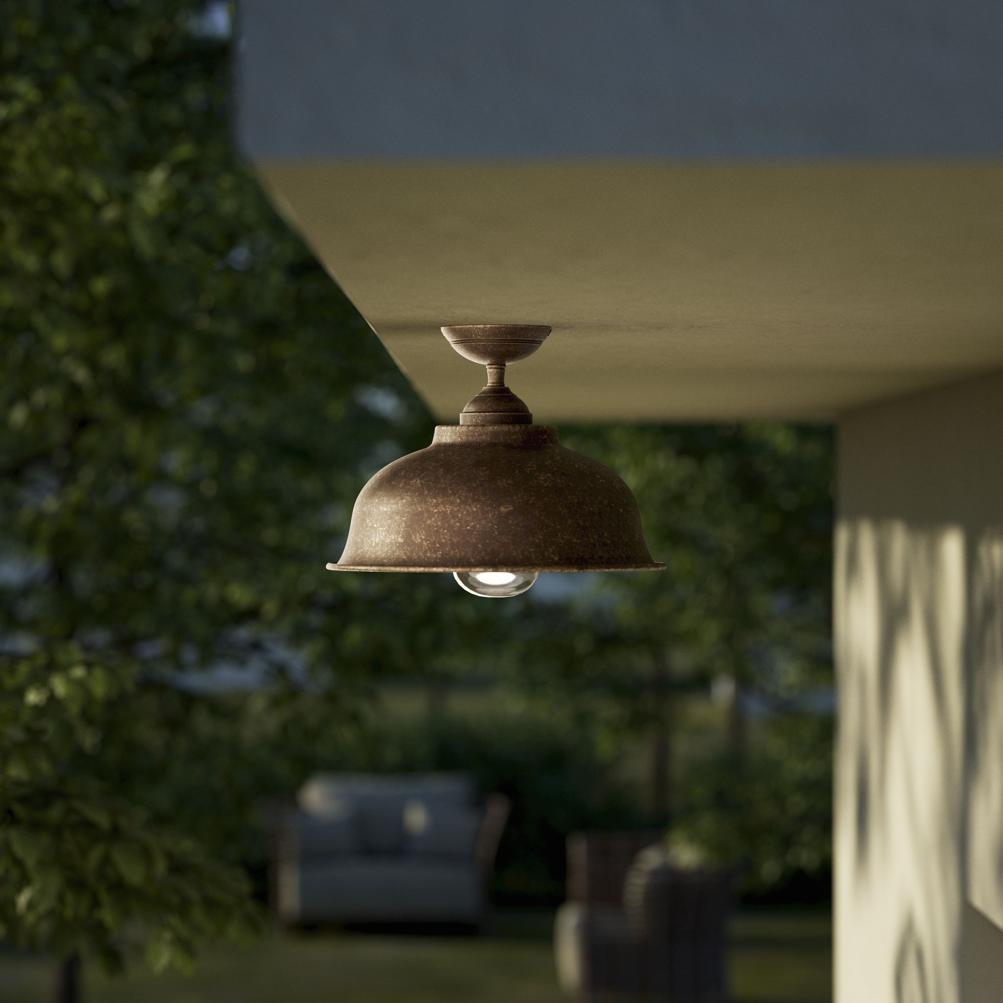 Rustic Outdoor Ceiling Lights in Brass | Ghidini 1849